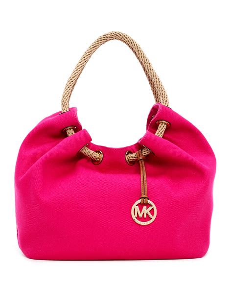 bright pink michael kors bag|Michael Kors large pink tote.